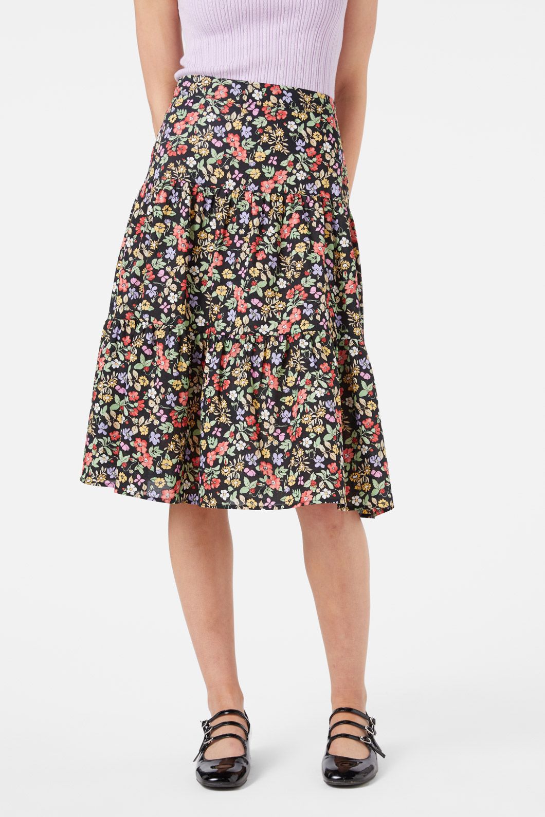 Princess Highway - Ella Flora Skirt - black