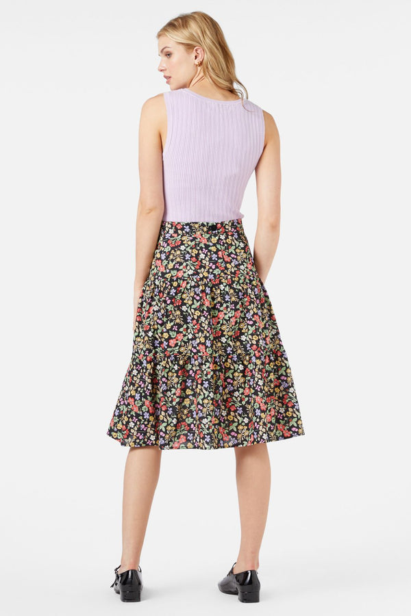 Princess Highway - Ella Flora Skirt - black