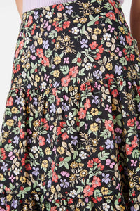 Princess Highway - Ella Flora Skirt - black