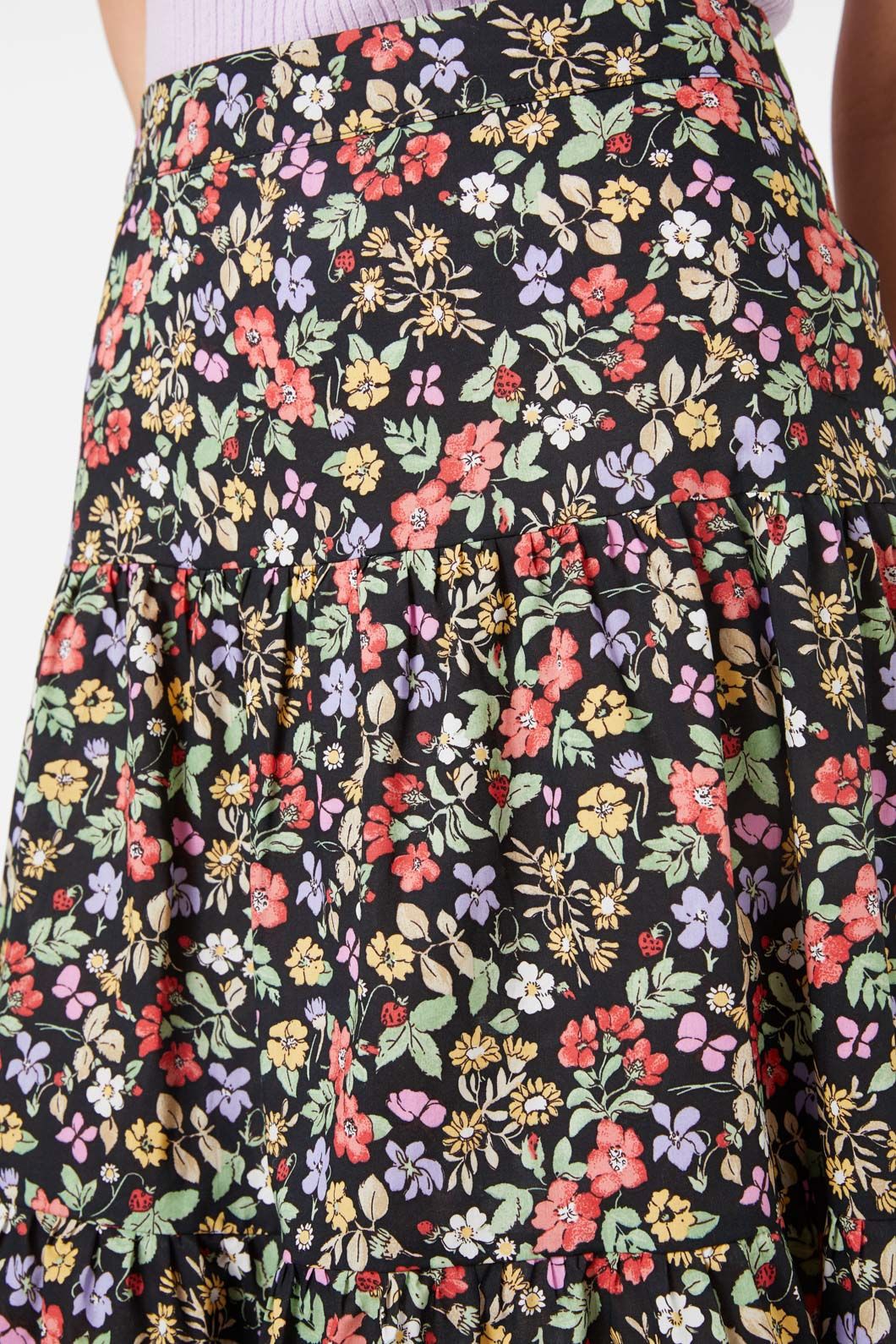 Princess Highway - Ella Flora Skirt - black