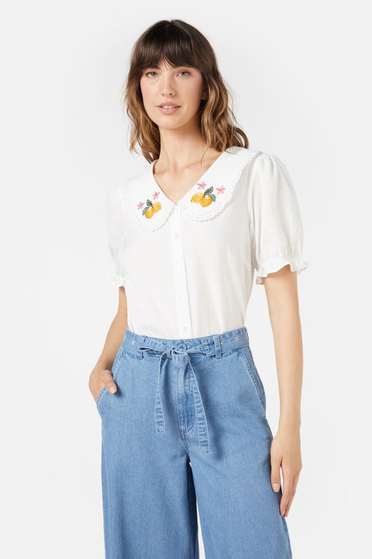 Princess Highway - Lemonade Emb Blouse - cream