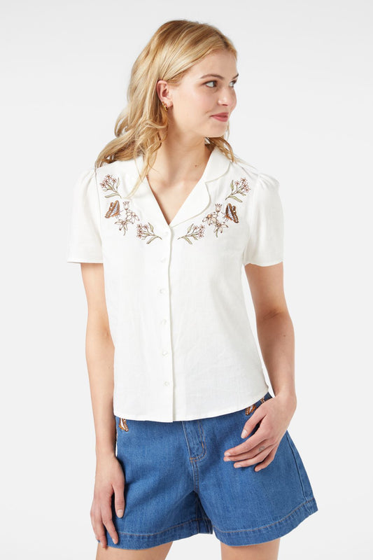 Princess Highway - Dreams Emb Blouse - cream