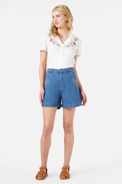 Princess Highway - Dreams Emb Short - mid-denim