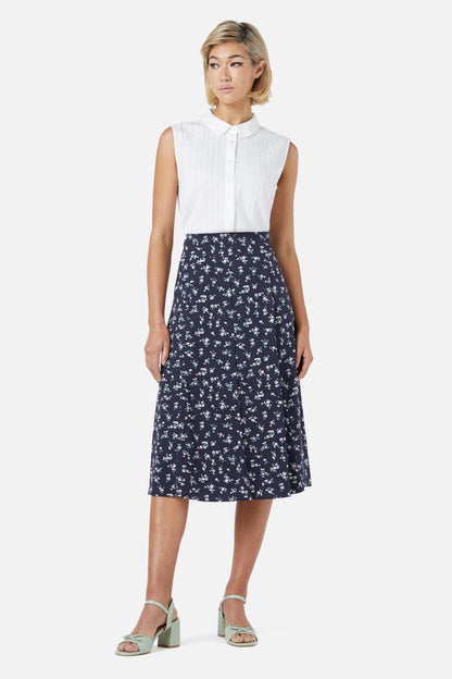 Princess Highway - Lila Ditsy Midi Skirt - navy