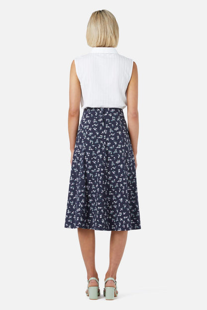 Princess Highway - Lila Ditsy Midi Skirt - navy