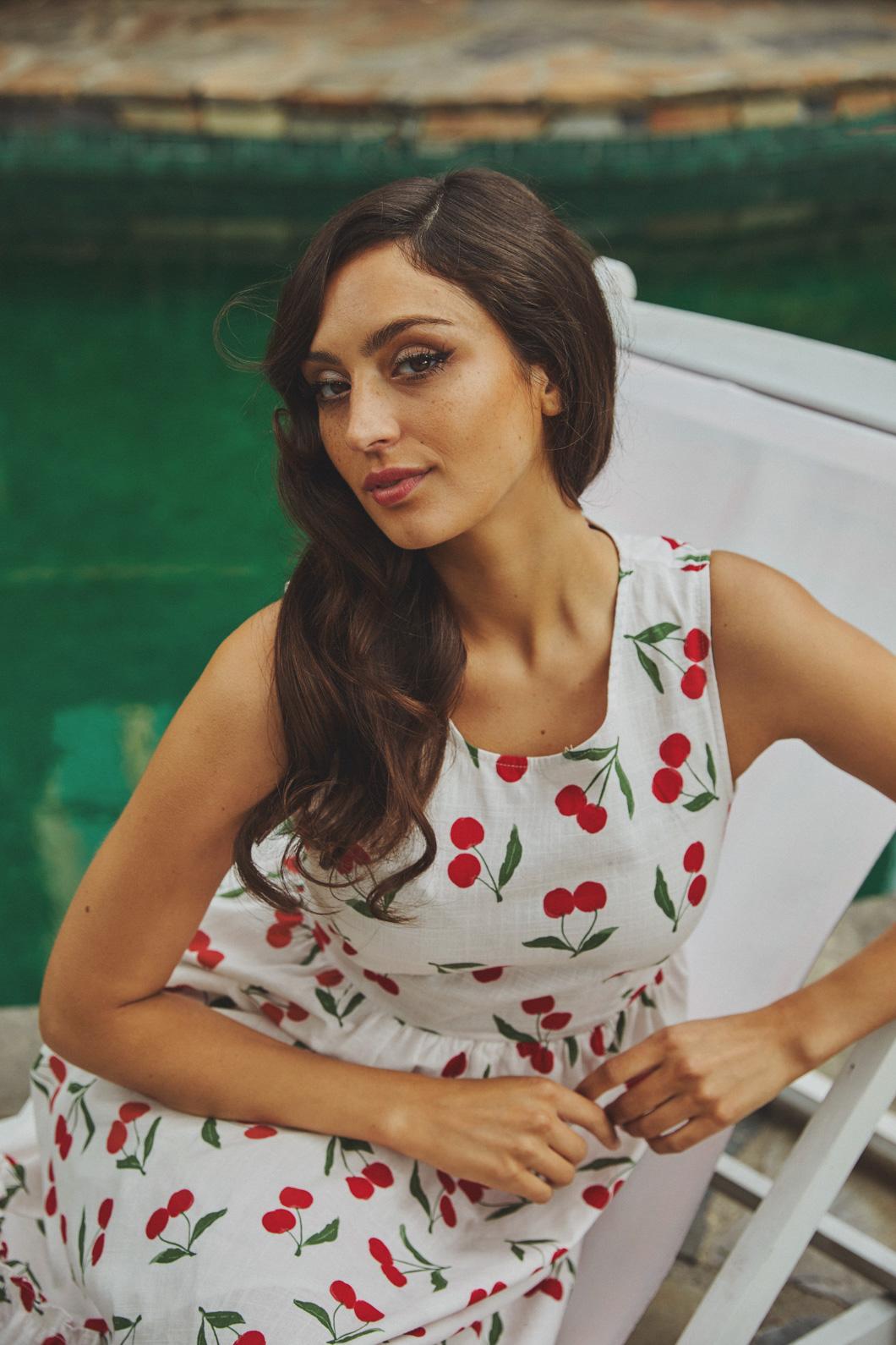 Princess Highway - Cherry Girl Midi Dress - cream