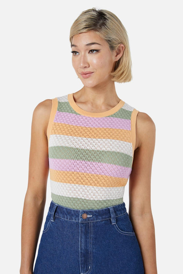 Princess Highway - Grace Stripe Knit Top - pink