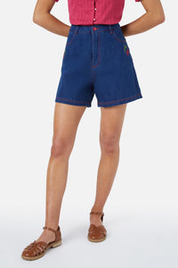 Princess Highway - Cherry Emb Short - dark-denim