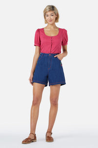 Princess Highway - Cherry Emb Short - dark-denim
