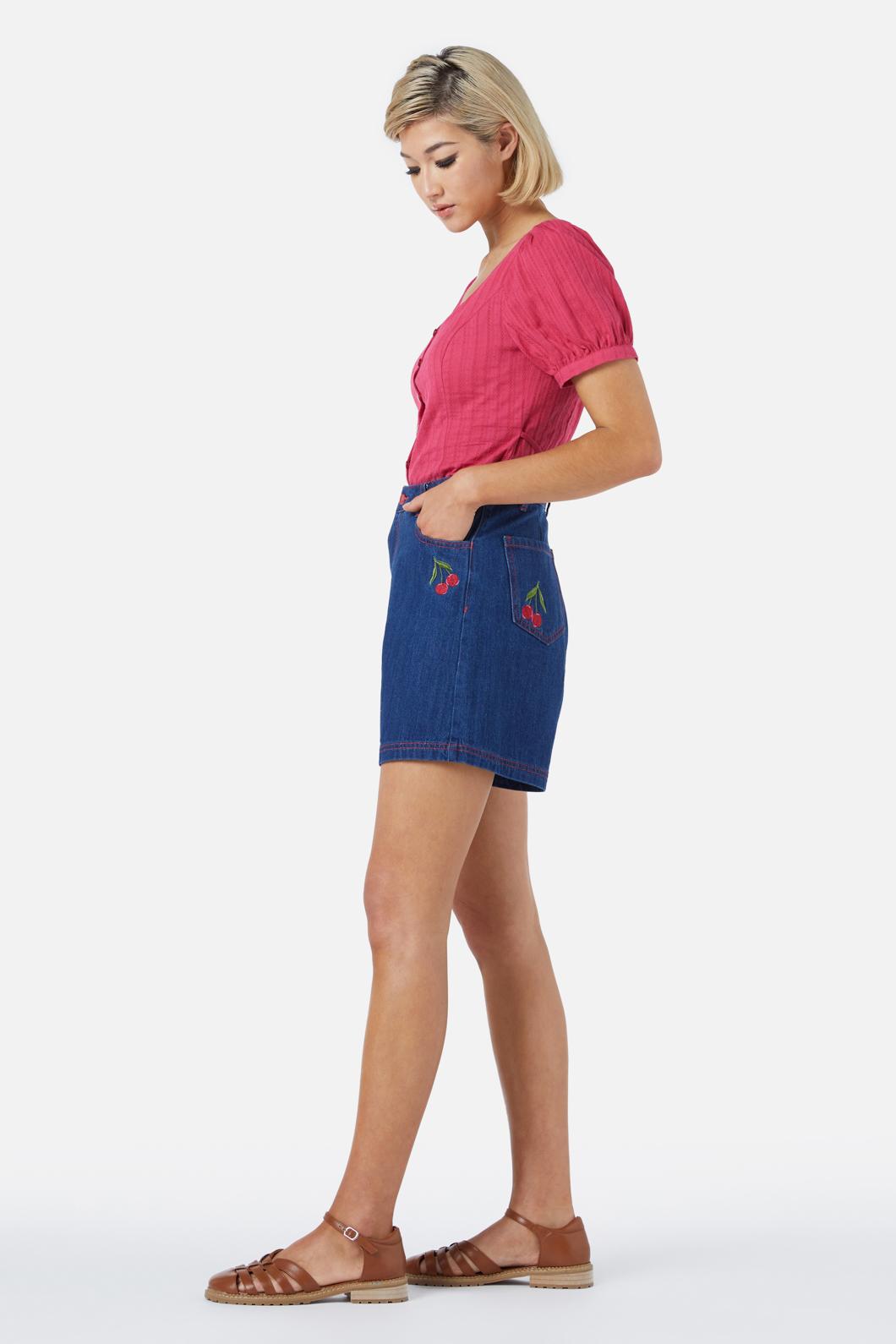 Princess Highway - Cherry Emb Short - dark-denim