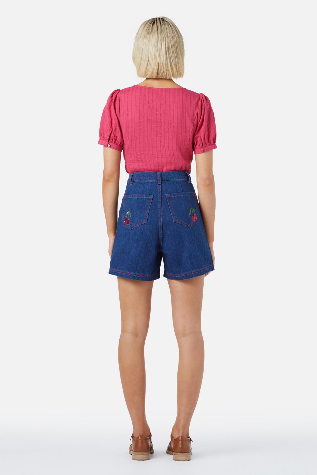 Princess Highway - Cherry Emb Short - dark-denim