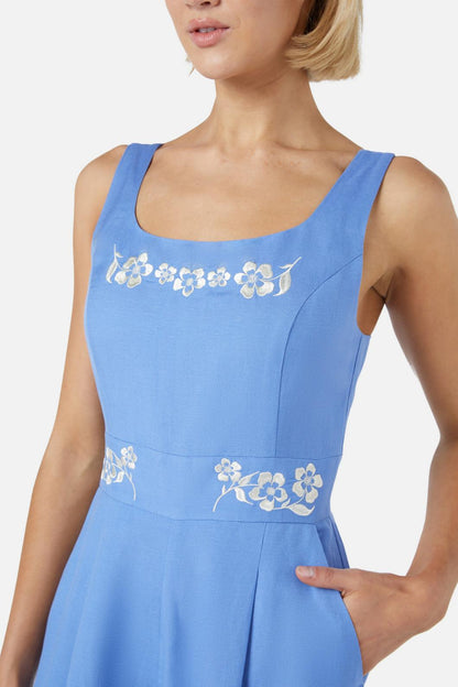 Princess Highway - Cecilia Emb Jumpsuit - blue