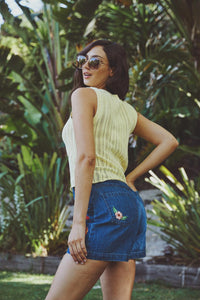 Princess Highway - Eden Emb Short - mid-denim