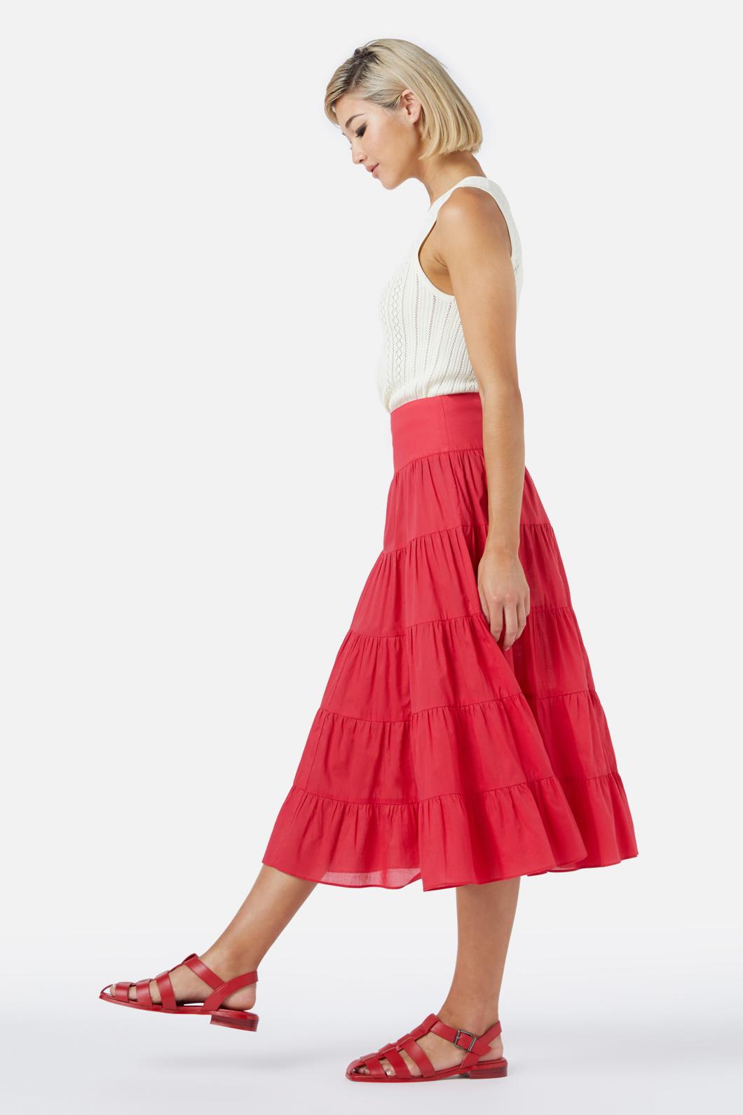 Princess Highway - Julie Midi Skirt - red