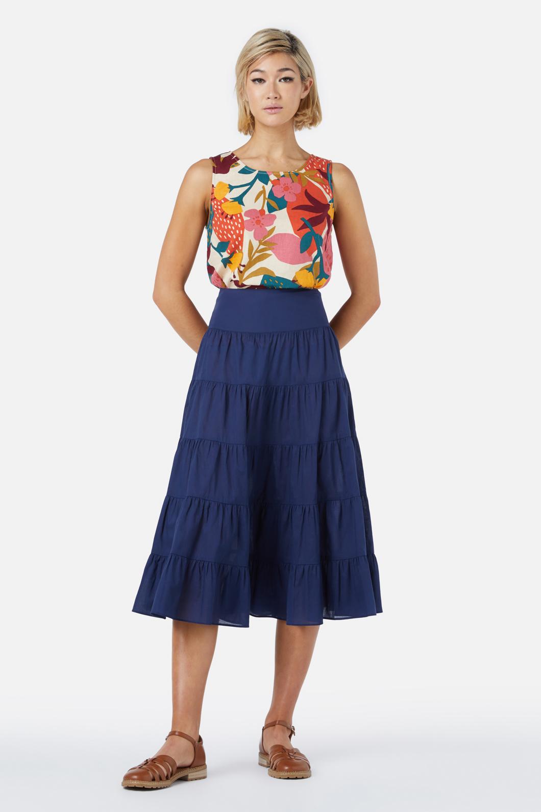 Princess Highway - Julie Midi Skirt - navy