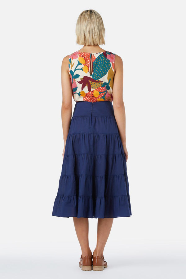 Princess Highway - Julie Midi Skirt - navy