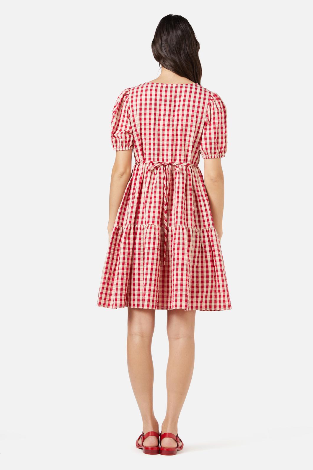 Princess Highway - Greta Check Smock Dress - red