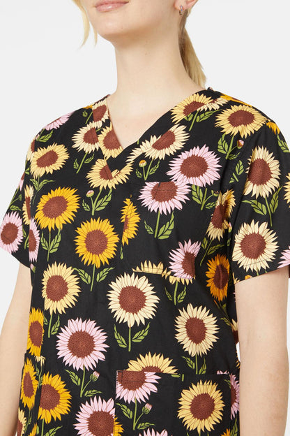 Princess Highway - Sunflower Scrub Set - black
