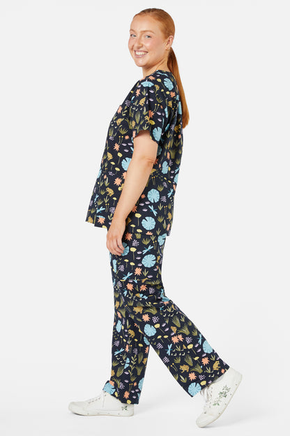 Love Scrubs - Yellow Spotted Tree Frog Scrub Set - navy