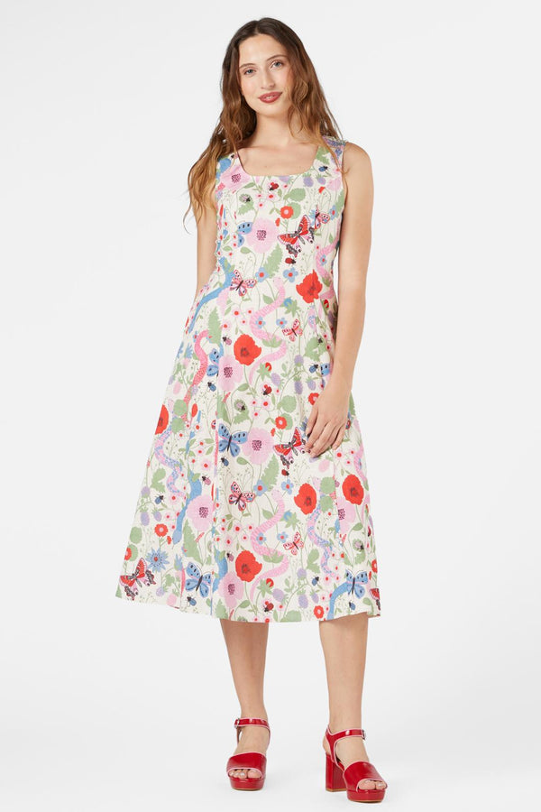 Princess Highway - Luna Snake Midi Dress - cream