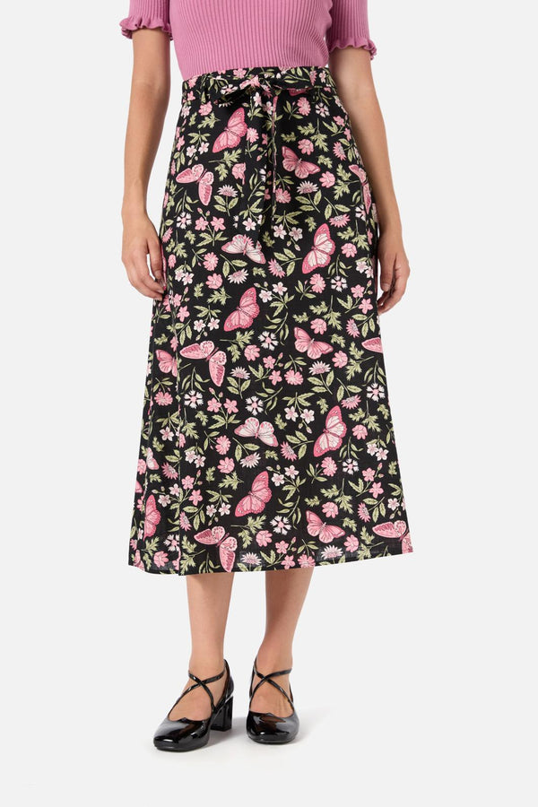 Princess Highway - Yvette Butterfly Midi Skirt - pink