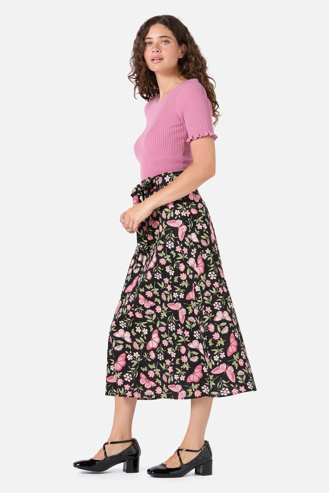 Princess Highway - Yvette Butterfly Midi Skirt - pink