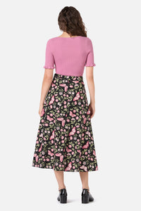 Princess Highway - Yvette Butterfly Midi Skirt - pink
