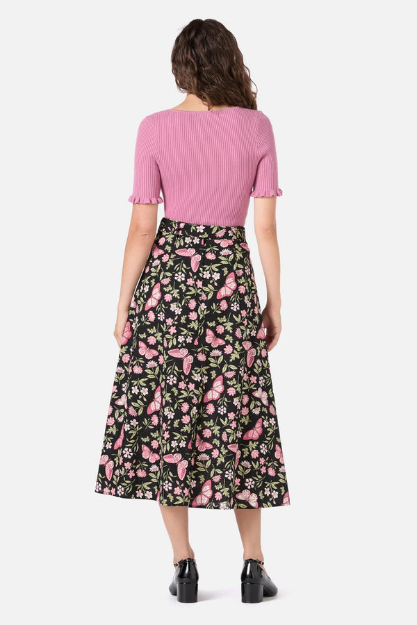 Princess Highway - Yvette Butterfly Midi Skirt - pink