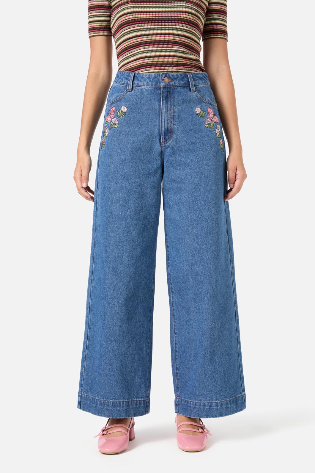 Princess Highway - Flutter Field Emb Jean - blue-denim