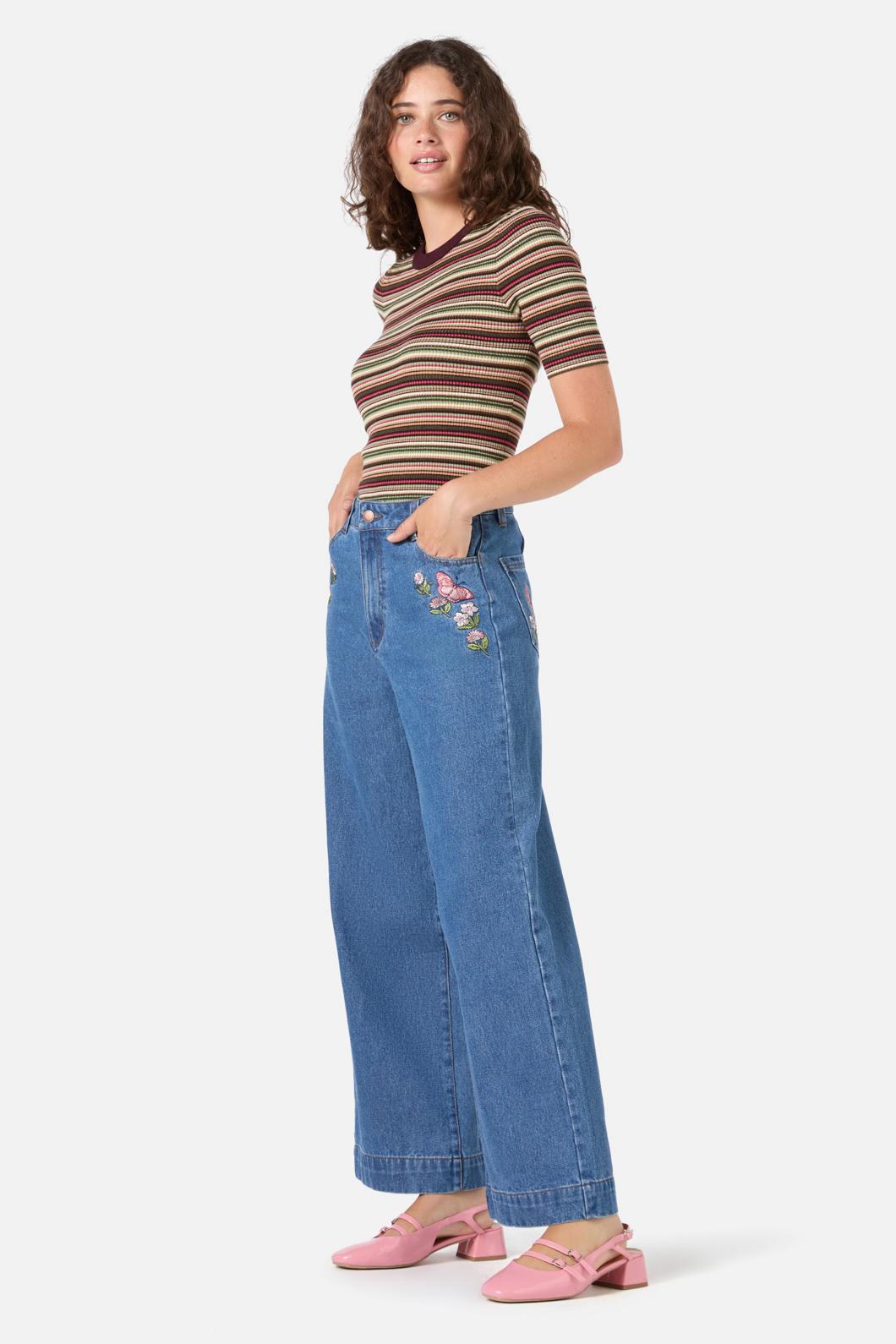 Princess Highway - Flutter Field Emb Jean - blue-denim