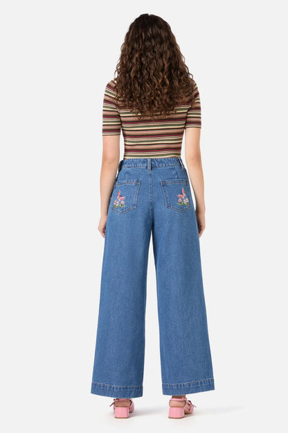 Princess Highway - Flutter Field Emb Jean - blue-denim