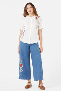 Princess Highway - Snake Emb Blouse - cream