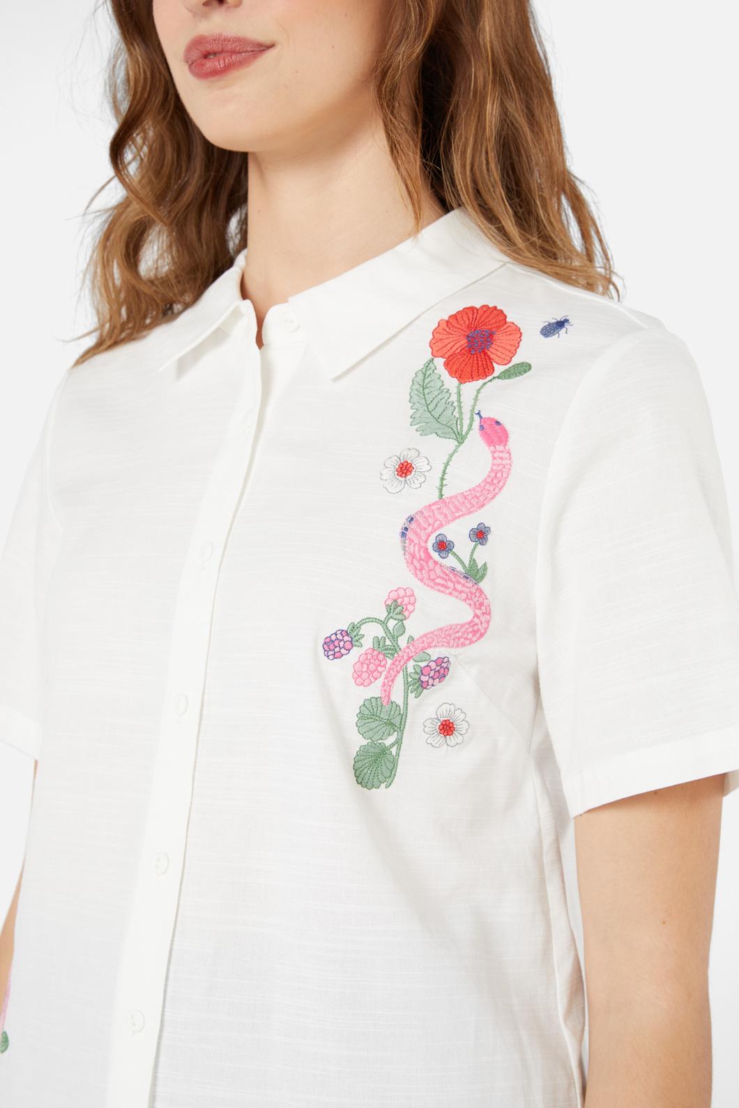 Princess Highway - Snake Emb Blouse - cream