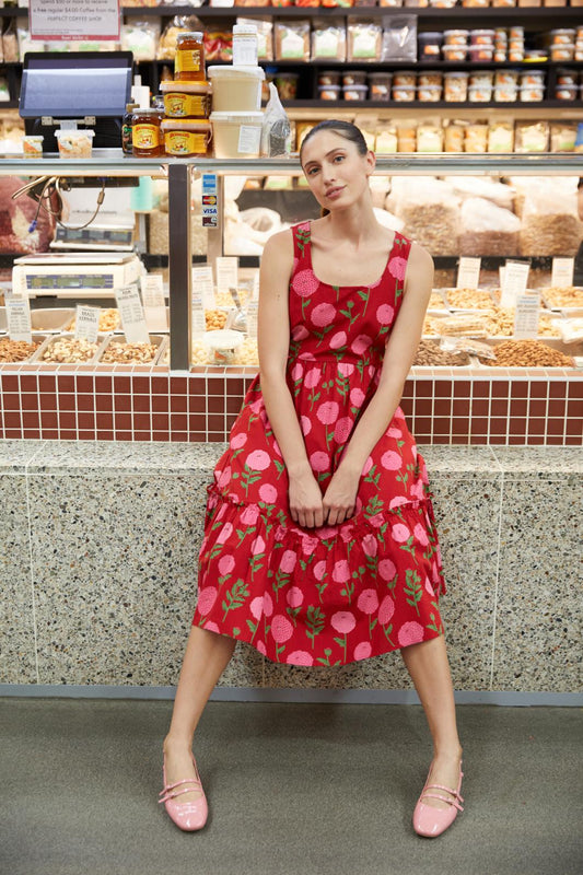 Princess Highway - Marie Fleur Midi Dress - red