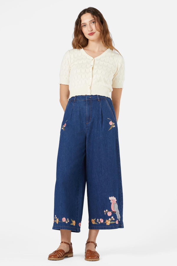 Princess Highway - Galah Emb Culotte - blue-denim