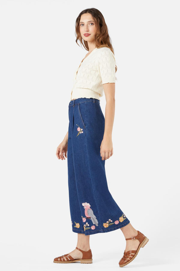 Princess Highway - Galah Emb Culotte - blue-denim