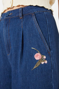 Princess Highway - Galah Emb Culotte - blue-denim