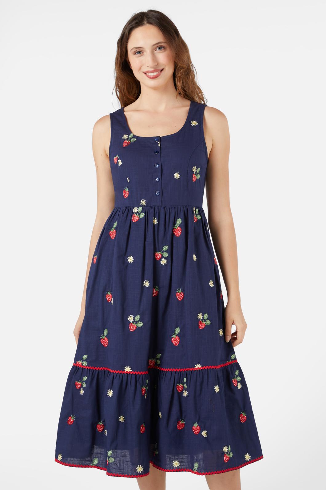 Princess Highway - Sweet Jam Emb Dress - navy