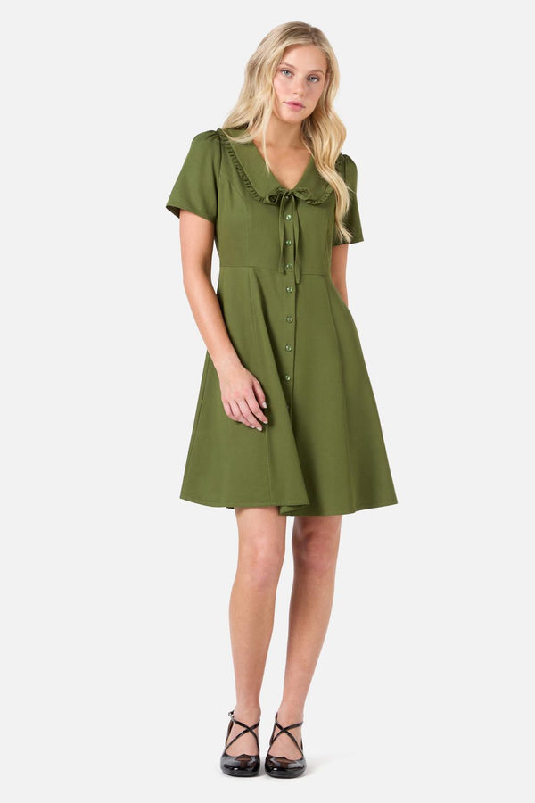 Princess Highway - Dorothy Collared Mini Dress - green