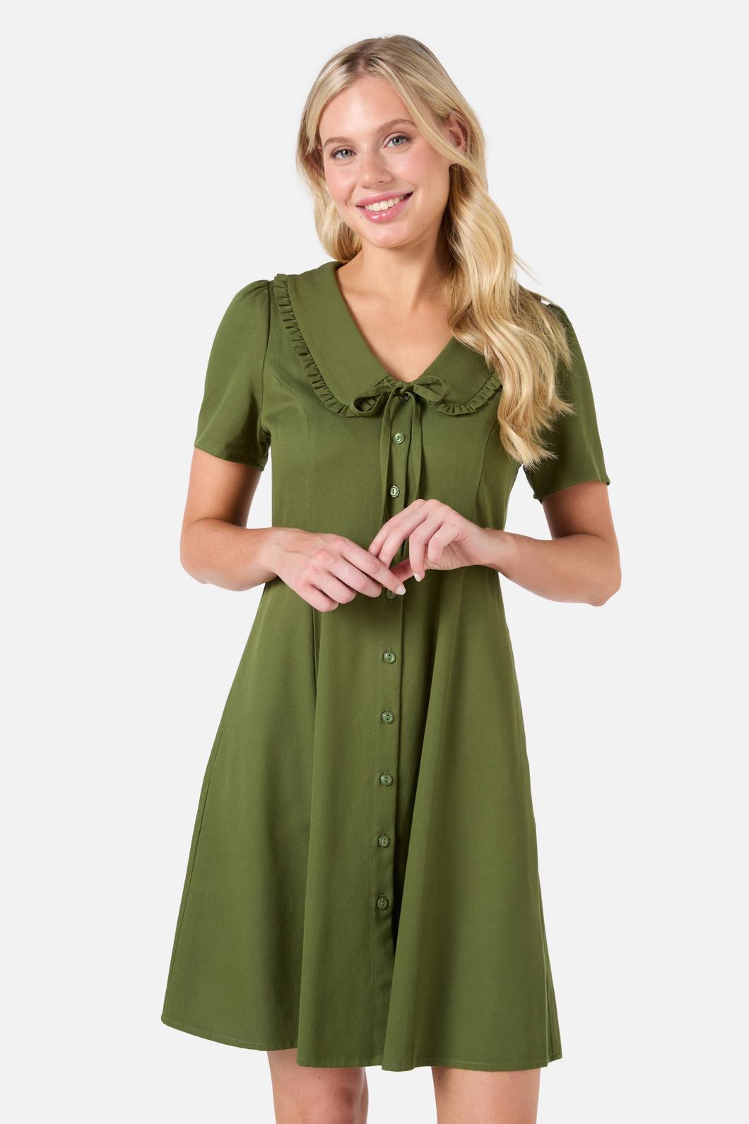 Princess Highway - Dorothy Collared Mini Dress - green