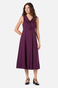 Princess Highway - Dorothy Collared Midi Dress - plum