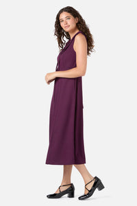 Princess Highway - Dorothy Collared Midi Dress - plum
