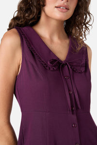 Princess Highway - Dorothy Collared Midi Dress - plum