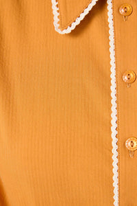 Princess Highway - Lou Short Sleeve Retro Blouse - mustard