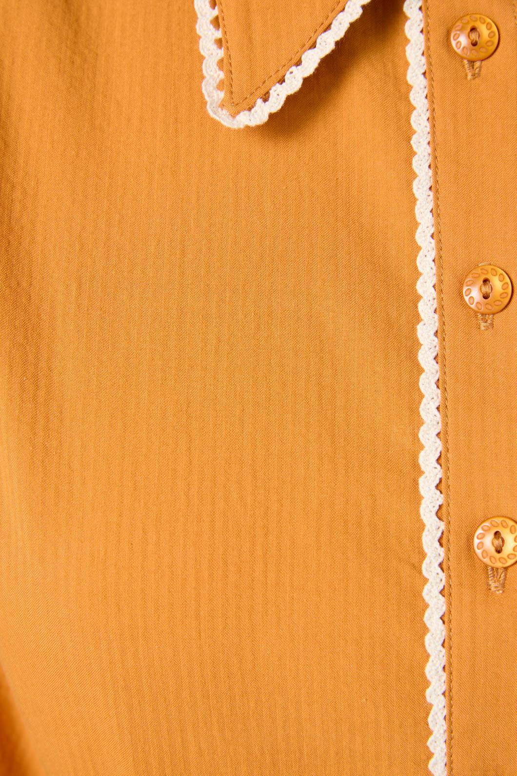 Princess Highway - Lou Short Sleeve Retro Blouse - mustard