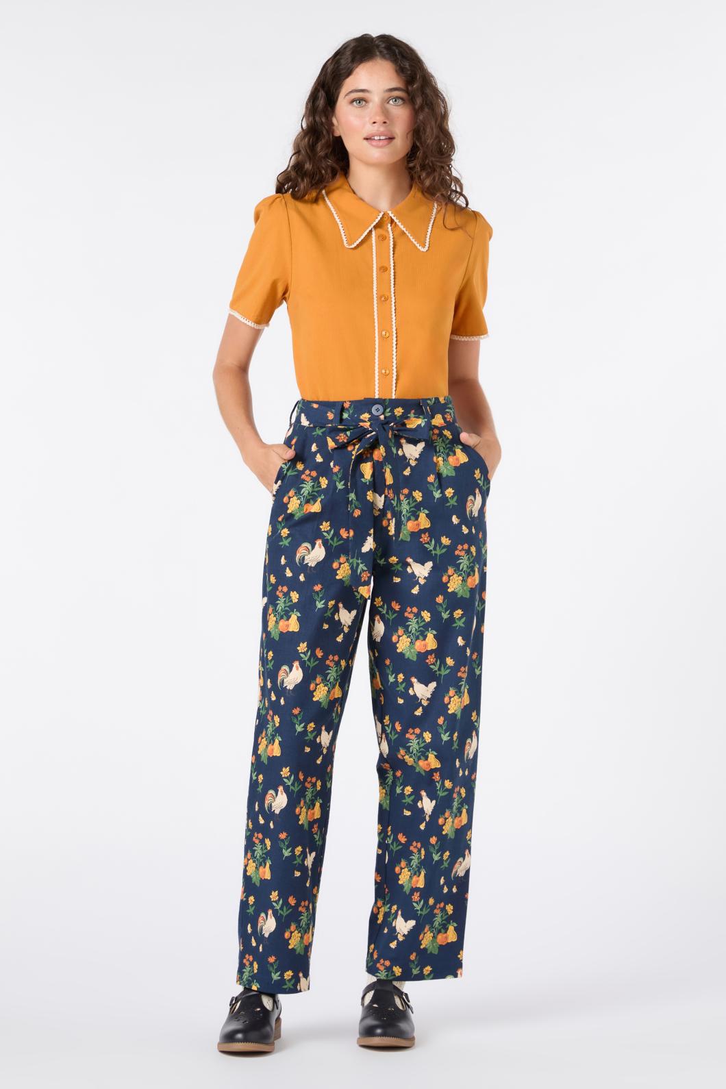 Princess Highway - Lou Short Sleeve Retro Blouse - mustard