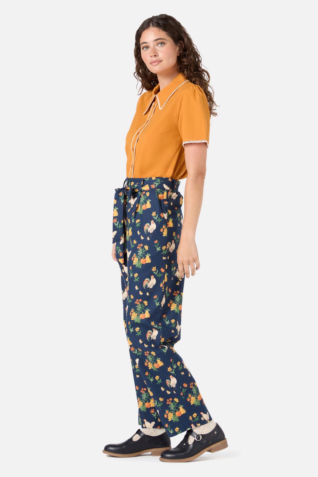 Princess Highway - Lou Short Sleeve Retro Blouse - mustard