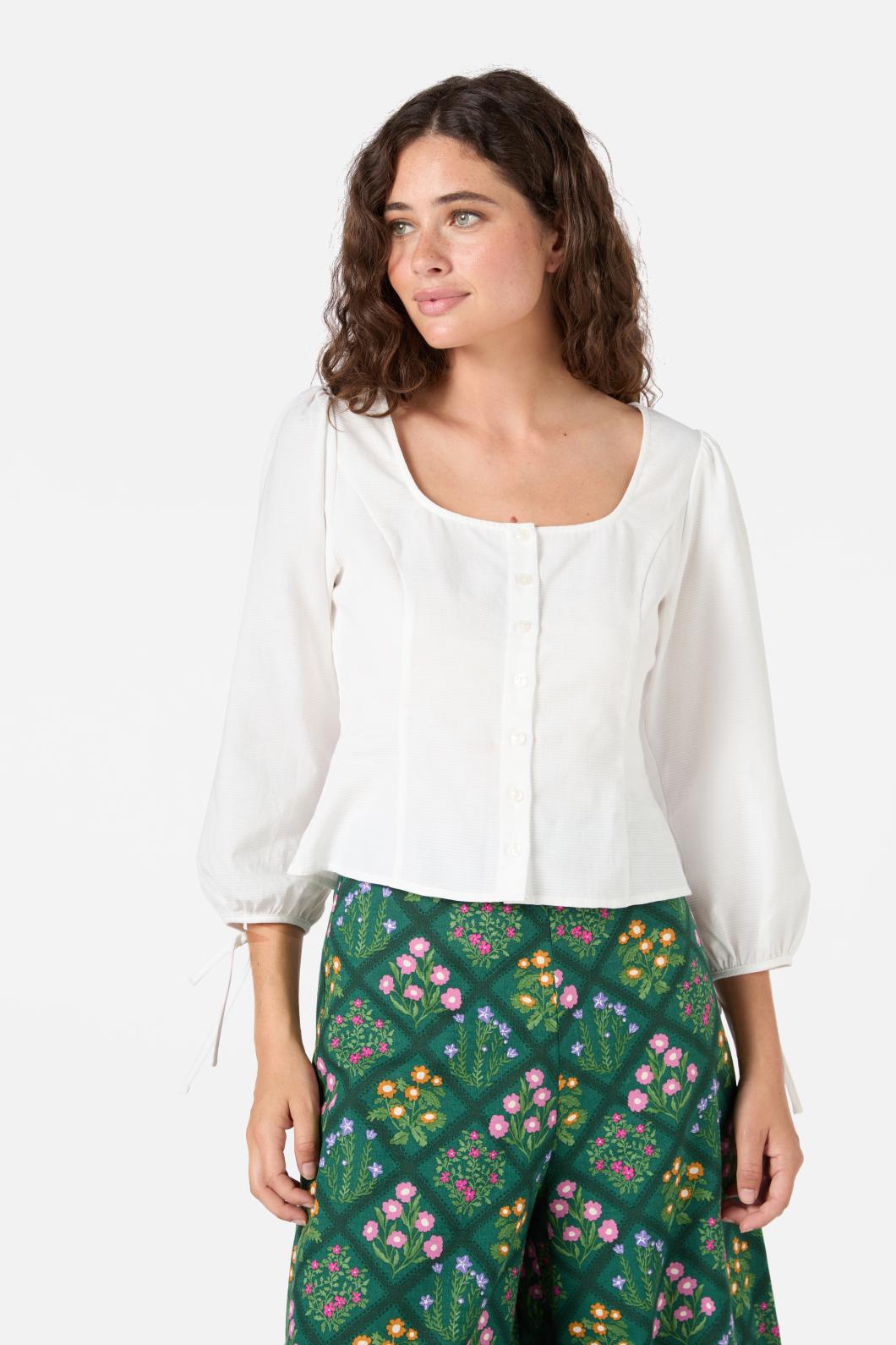 Princess Highway - Lela Tie Front Top - white