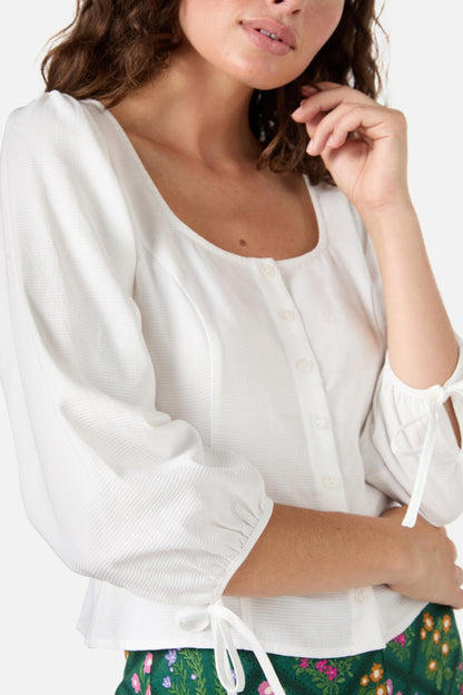 Princess Highway - Lela Tie Front Top - white