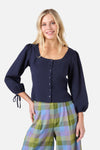 Princess Highway - Lela Tie Front Top - navy
